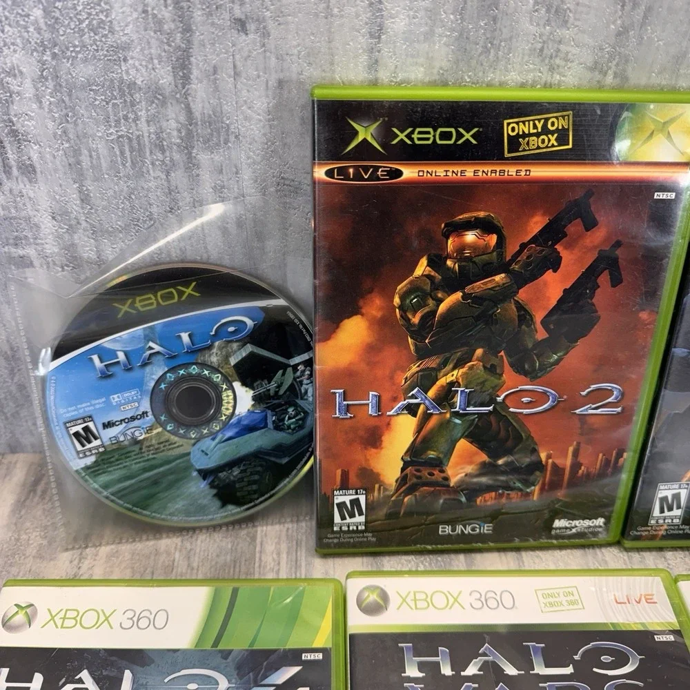 Halo Bundle OG Xbox & 360 8 Game Lot Halo 1 2 3  4 Reach Wars Combat - Picture 2 of 6